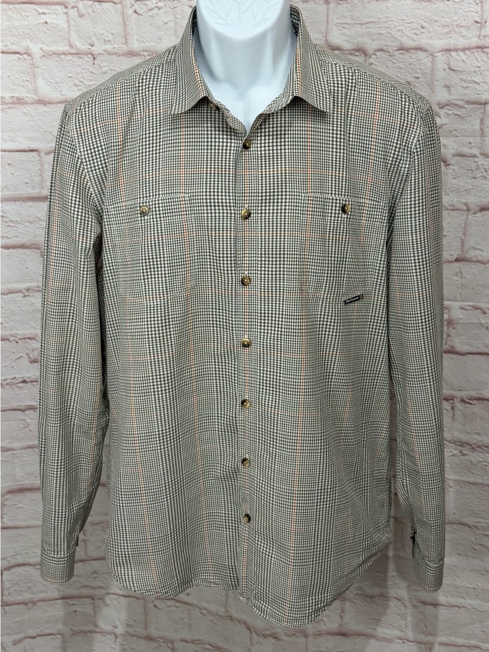 Barbour International Shirt Mens M Check Plaid Motorcycle Long Sleeve Pockets